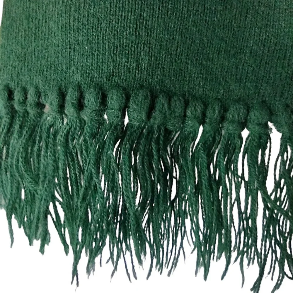Green Bay Packers Embroidered Scarf Fringes Dark Green Length 54
